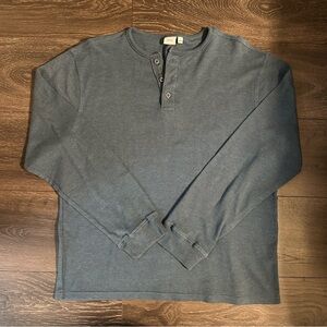 Onia Slate Blue Long Sleeve Henley